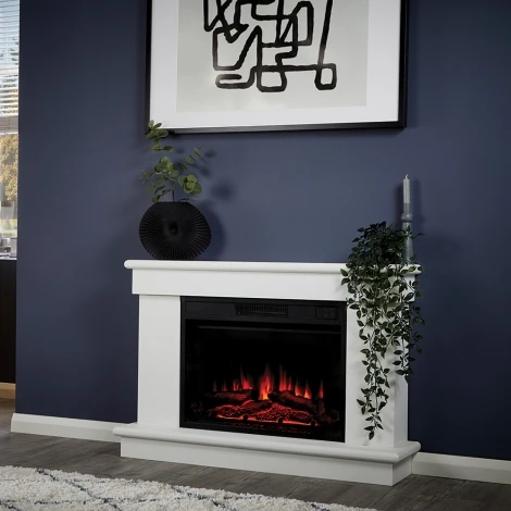 TEN1024 - Tenby 38" White Electric Fireplace Suite - 2kW