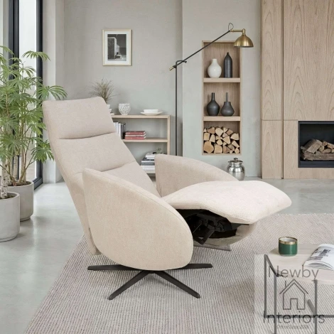 THE-306-NA - Theo Natural Fabric Manual Swivel Recliner Chair