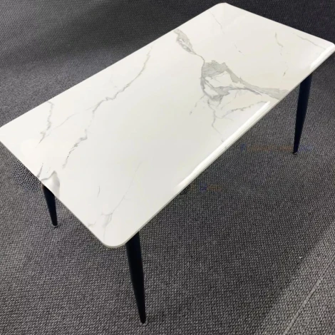 6-TF-TIT81100-BLK-1.4-POLWHT - Titus Polar White Sintered Stone Dining Table (140cm)