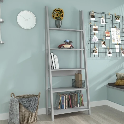 Tiva Ladder Bookcase Grey 