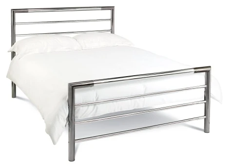 Urban Shiny Nickel & Black Nickel Bedstead (King 150cm)