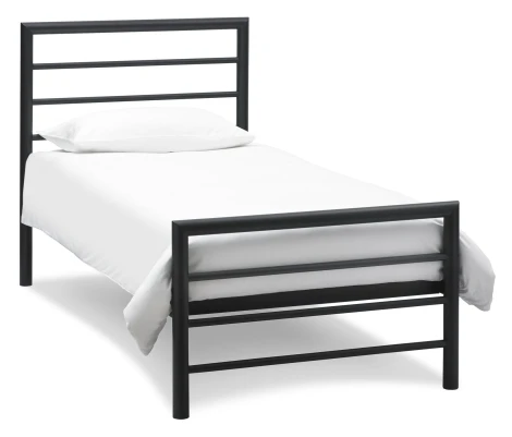 M1809B-90B - Urban Matt Black Bedstead (Single 90cm)