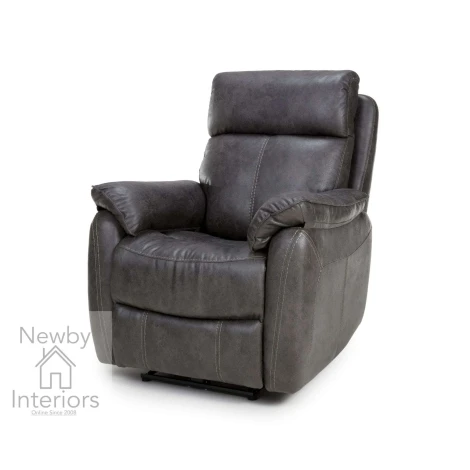 UTA-311E-DG - Utah Dark Grey Leather Electric Recliner Chair