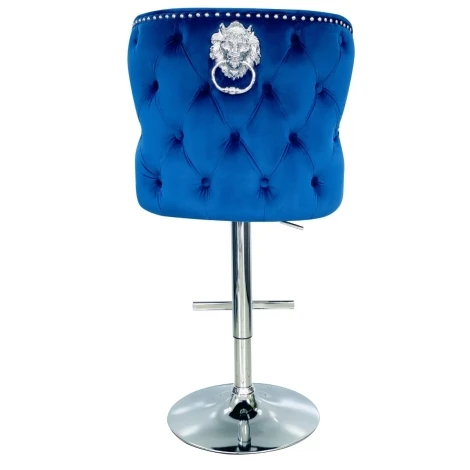Valentino Blue Velvet, Silver Lion Knocker Stool