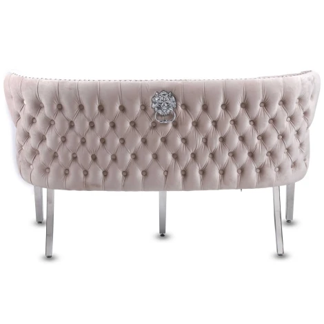 VBB1006 - Valentino Mink Velvet, Silver Lion Knocker High Back Bench