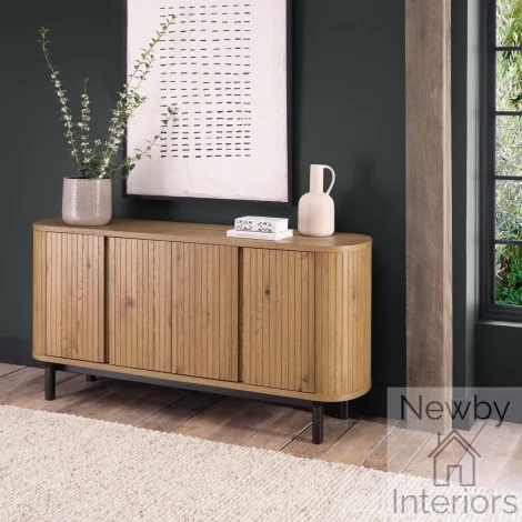 3042-15 - Vega Rustic Oak & Peppercorn Wide Sideboard