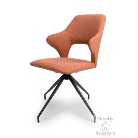 VEL-111-BI - Velda Brick Fabric Dining Chair with Black KD Legs  (Pair)