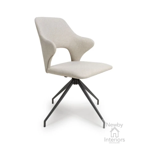 VEL-111-NT - Velda Natural Fabric Dining Chair with Black KD Legs  (Pair)