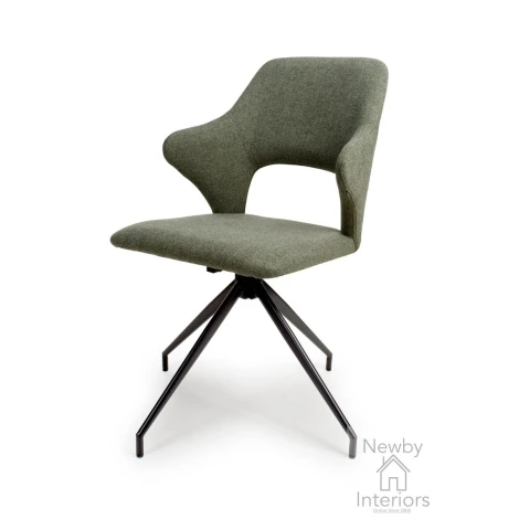 VEL-111-SG - Velda Sage Fabric Dining Chair with Black KD Legs  (Pair)