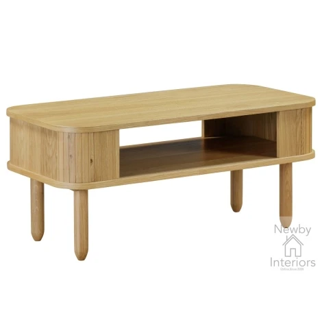 Vermont Oak Effect Wooden Coffee Table with Light Wood Legs