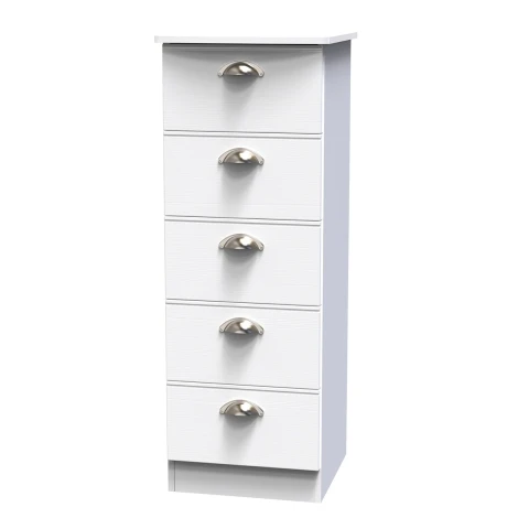 VIC003-WA - Victoria - 5 Drawer Locker - White Ash Finish