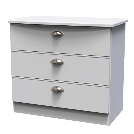 VIC010-GM - Victoria - Chest of 3 Drawers - Grey Matt Finish