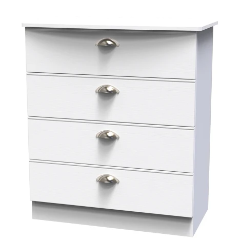 VIC011-WA - Victoria - Chest of 4 Drawers - White Ash Finish