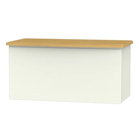 VIC035-CARO - Victoria - Cream Ash with Riviera Oak Top Blanket Box