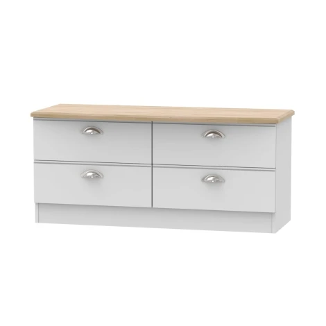 VIC036-GMRO - Victoria - Grey Matt with Riviera Oak Top 4 Drawer Bed Box