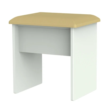 VIC040-GMRO - Victoria - Grey Matt with Riviera Oak Top Dressing Table Stool / Vainty Stool