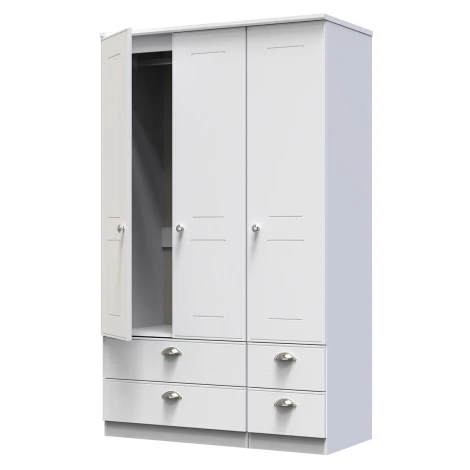 VIC151-WA - Victoria White Ash 3 Door 4 Drawer Triple Wardrobe