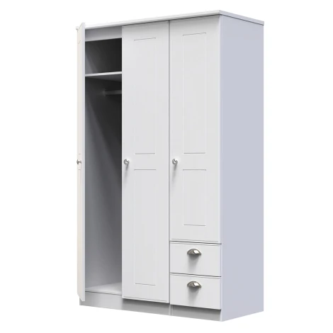 VIC160-WA - Victoria White Ash 3 Door 2 Drawer Tall Triple Wardrobe