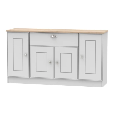 VIC208-GMRO - Victoria Grey Matt & Riviera Oak 4 Door 1 Drawer Cabinet
