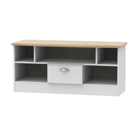 VIC210-GMRO - Victoria Grey Matt & Riviera Oak Open TV Unit