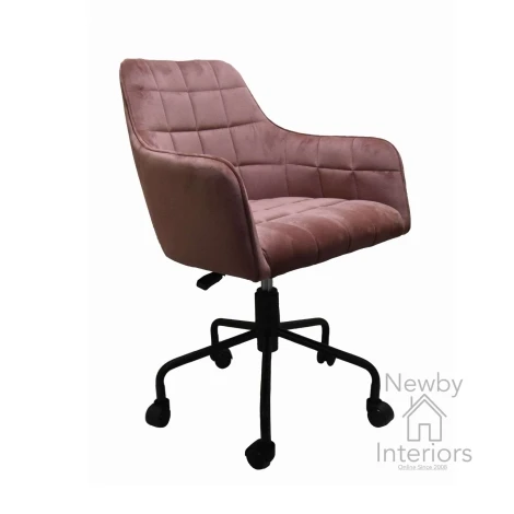 VIE-511-BS - Vienna Blush Brown Velvet Swivel Office Chair with Castor