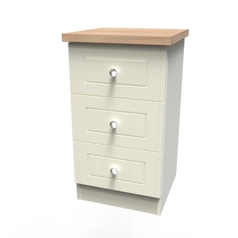 VIE001-CABO - Vienna Cream Ash & Bardolino Oak 3 Drawer Locker
