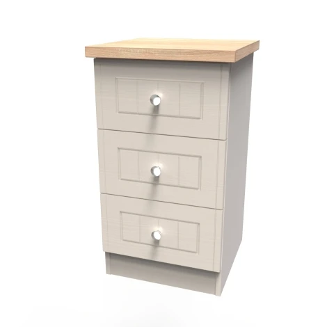 VIE001-KABO - Vienna Kashmir Ash & Bardolino Oak 3 Drawer Locker