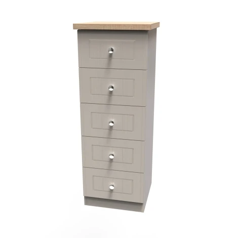 VIE003-KABO - Vienna Kashmir Ash & Bardolino Oak 5 Drawer Locker