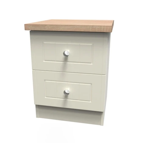 VIE005-CABO - Vienna Cream Ash & Bardolino Oak 2 Drawer Nightstand