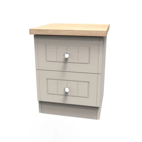 VIE005-KABO - Vienna Kashmir Ash & Bardolino Oak 2 Drawer Nightstand