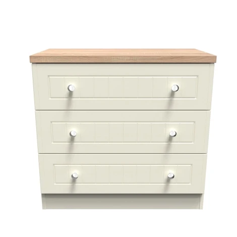VIE010-CABO - Vienna Cream Ash & Bardolino Oak 3 Drawer Chest