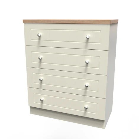 VIE011-CABO - Vienna Cream Ash & Bardolino Oak 4 Drawer Chest