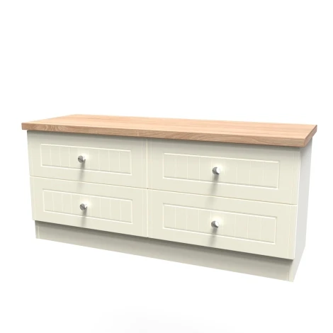 VIE036-CABO - Vienna Cream Ash & Bardolino Oak 4 Drawer Bed Box