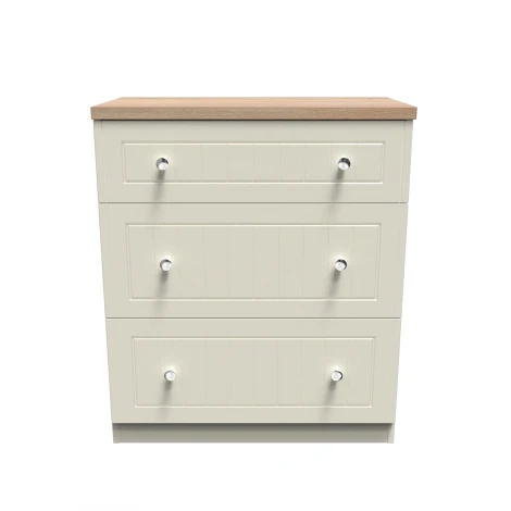 VIE049-CABO - Vienna Cream Ash & Bardolino Oak 3 Drawer Deep Chest