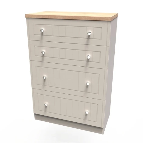 VIE050-KABO - Vienna Kashmir Ash & Bardolino Oak 4 Drawer Deep Chest