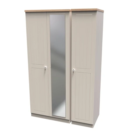 VIE137-KABO - Vienna Kashmir Ash & Bardolino Oak Triple Mirror Wardrobe