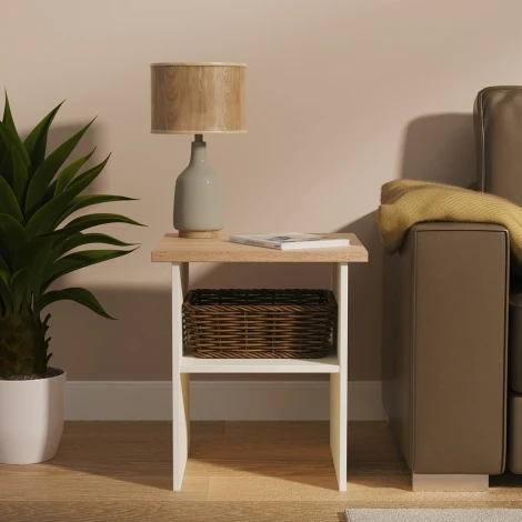 VIE201-CABO - Vienna Cream Ash & Bardolino Oak Lamp Table