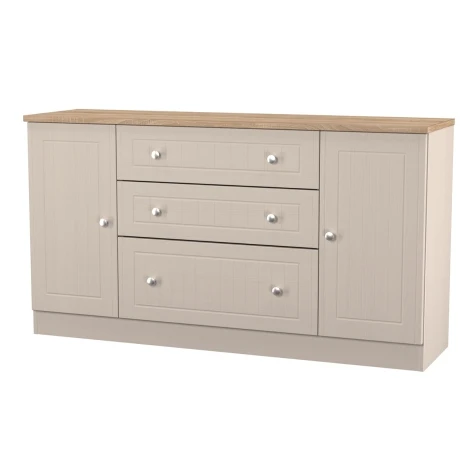 VIE207-KABO - Vienna Kashmir Ash & Bardolino Oak 2 Door 3 Drawer Wide Chest