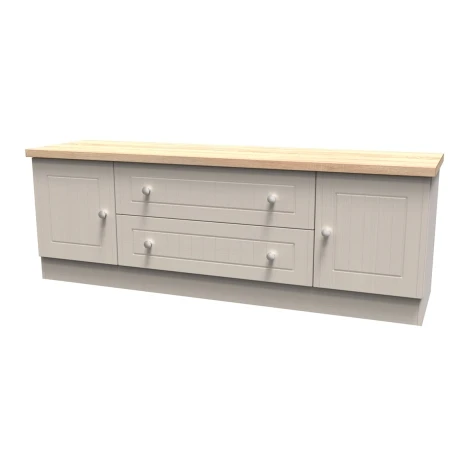 VIE211-KABO - Vienna Kashmir Ash & Bardolino Oak 2 Door 2 Drawer Wide TV Unit