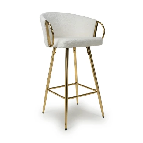 Volero Cream & Gold Textured Effect Bar Stool