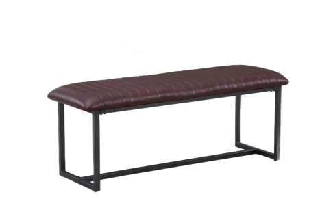 Vintage Styled Brown PU Leather Dining Bench VPR03D