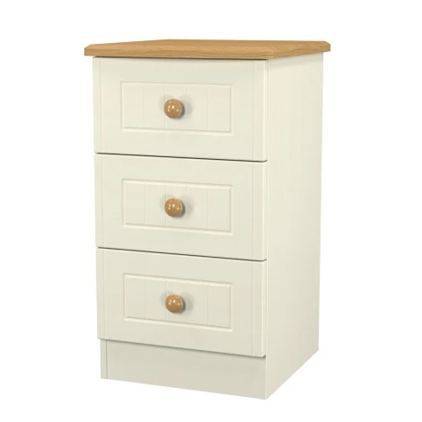 WAR001-CO - Warwick Cream Ash & Modern Oak 3 Drawer Locker