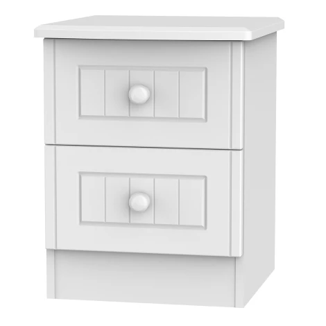 WAR005-WM - Warwick White Matt 2 Drawer Nightstand