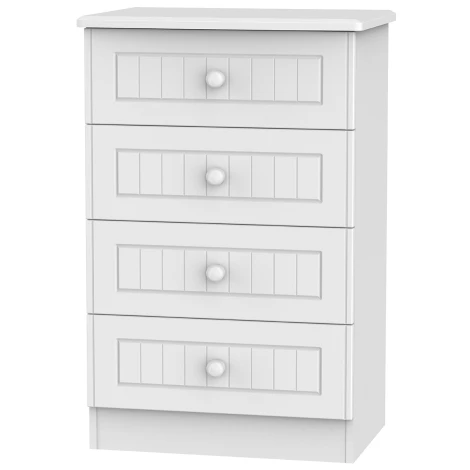 WAR008-WM - Warwick White Matt 4 Drawer Medium Chest