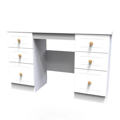 WAR030-WM - Warwick White Matt Double Pedestal Vanity Table