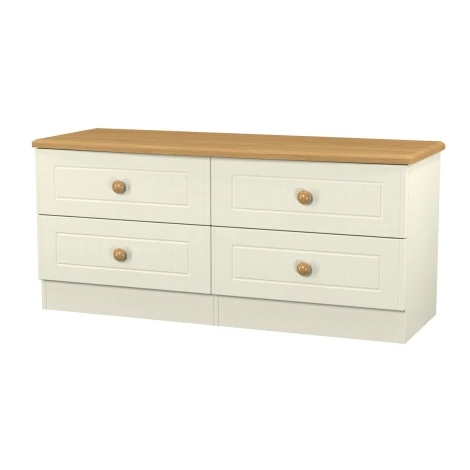 WAR036-CO - Warwick Cream Ash & Modern Oak 4 Drawer Bed Box