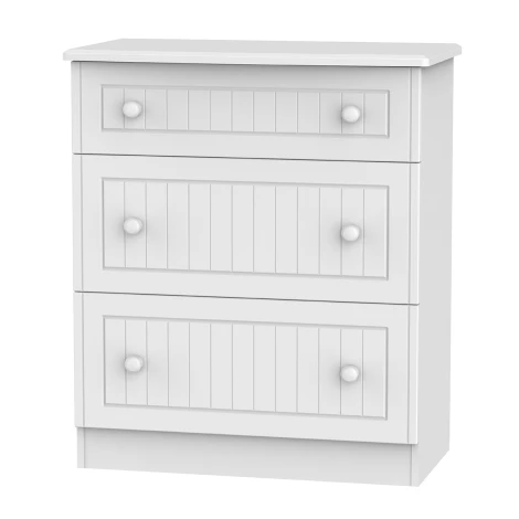 WAR049-WM - Warwick White Matt 3 Drawer Deep Chest
