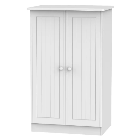 WAR058-WM - Warwick White Matt 2 Door Double Plain Midi Wardrobe