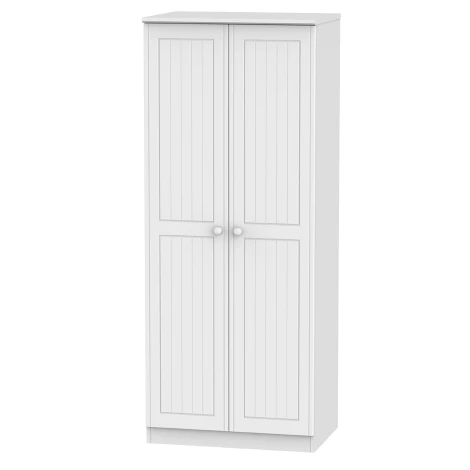 WAR060W - Warwick White Matt 2 Door Double Plain Wardrobe