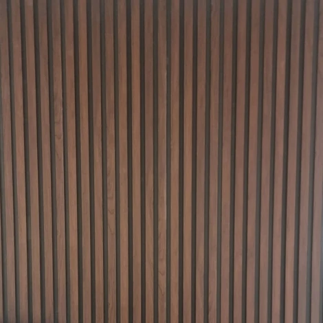 10-WALLPANEL-OAK - Wood Effect Slatted Wall Panels Dark Oak 152x12x2350 (Pack of 14)